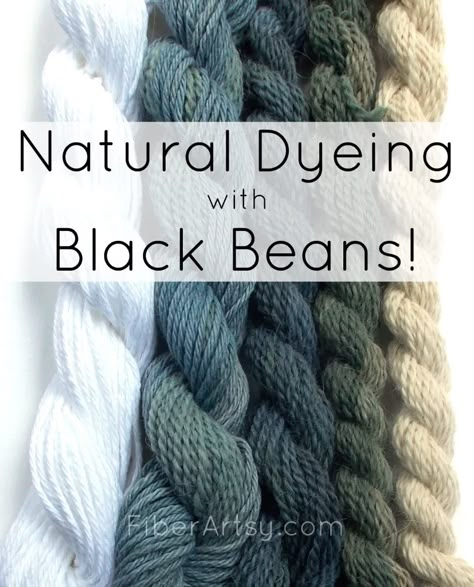 Natural Yarn Dyeing with Black Beans - FiberArtsy.com Diy Pigments, Fabric Dyeing Techniques, Dyeing Tutorials, Dye Yarn, Dyeing Yarn, Natural Dye Fabric, Eco Dyeing, Dyeing Fabric, Painting Fabric