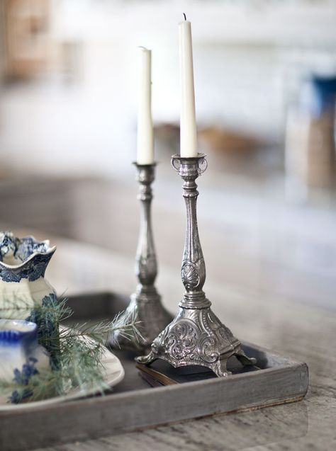 Decorative Painting Projects, Cedar Hill Farmhouse, Antique Booth Ideas, Silver Candelabra, Chalky Paint, Candle Stick Decor, Cupcake Stands, Silver Candlesticks, Favorite Paint