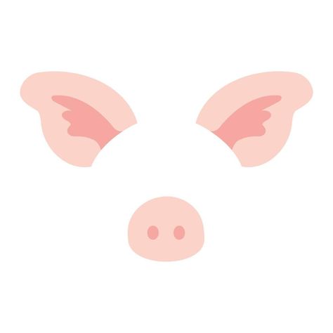 Pig ear color on a white background. Vector illustration Pig Vector Illustration, How To Draw Ears, Pig Ears, Pig Illustration, Pig Nose, A White Background, Pigs, Easy Drawings, Vector Art