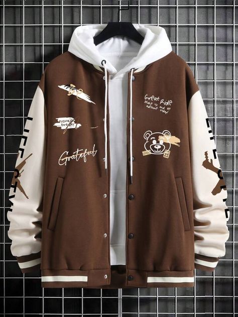 Baseball Jacket Men, College Wear, Mens Jackets Casual, High Street Fashion, Casual Outerwear, Jackets Men Fashion, Winter Outfits Men, Men's Coats & Jackets, Women Shirts Blouse