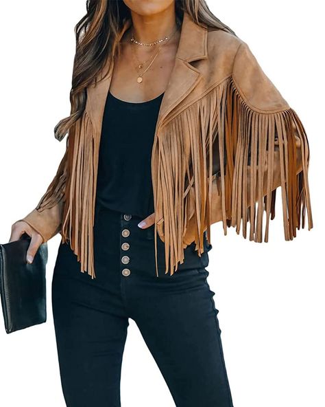 Tassel Jacket, Faux Leather Jacket Women, Motorcycle Jacket Women, Fringe Leather Jacket, Work Chic, Trendy Jackets, Western Jacket, Suede Moto Jacket, Faux Suede Jacket