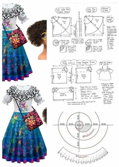 Encanto Pattern, Mirabel Madrigal, Sewing Measurements, Sewing Barbie Clothes, Disney Inspired Fashion, Super Hero Outfits, Fashion Drawing Dresses, Costume Patterns, Cosplay Diy