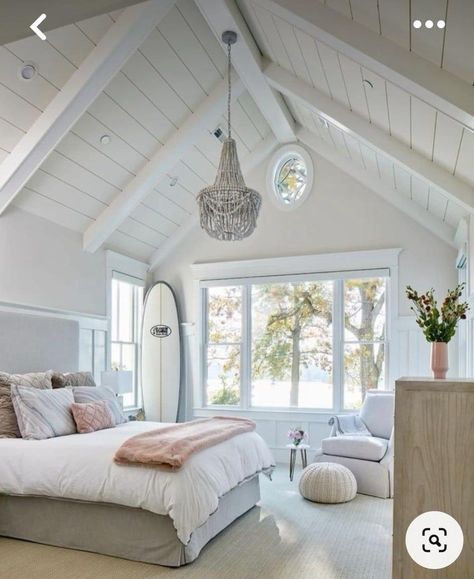 Modern Coastal Bedroom Ideas, Modern Coastal Bedroom, Ideas Terraza, Beach House Bedroom, Home Design Magazines, Dream Life House, Dream Beach Houses, Decor Ikea, Coastal Bedrooms