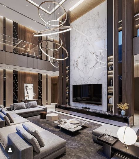 High Ceiling Living Room Modern, Luxury Interior Design Living Room, Double Height Living Room, High Ceiling Living Room, Stony Brook, Double Height, Luxury Living Room Design, Design Room, Room Deco