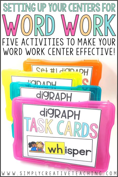 Digraphs Activities, Digraph Words, Word Work Stations, Phonics Centers, Reading Stations, Word Work Centers, First Grade Phonics, Phonics Instruction, Word Work Activities