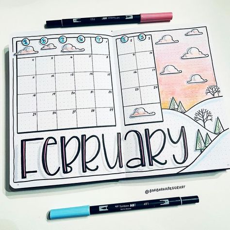 Here’s this week! . . . . . . . #bulletjournal #bujo #bujobeauty #bulletdaily #bujocommunity #bulletjournalcatalog #bulletjournalss… | Instagram Bujo Themes February, February Doodles Bullet Journal, February Bujo Theme, Calender Diy, Black Bujo, Bujo February, Chalkboard Wall Calendars, Bullet Journal Calendar, Calendar Themes