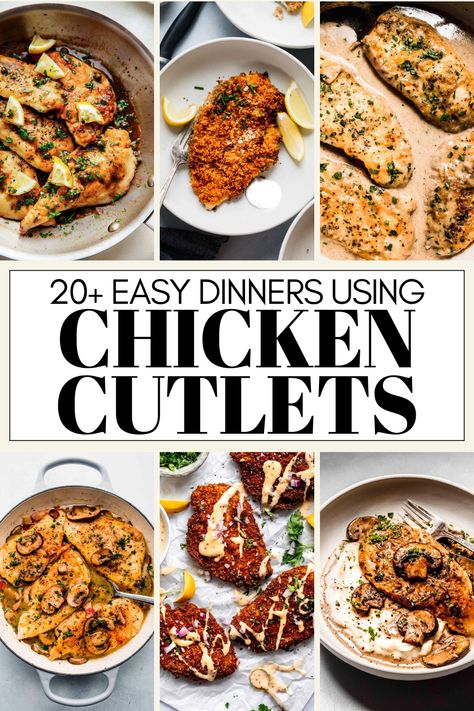 Chicken cutlets are a versatile and delicious ingredient that can be used in a variety of dishes. They are quick and easy to cook, and can be flavored in so many ways! Whether you are looking for a simple weeknight meal or a more elaborate dish, you'll find a perfect recipe here! Sides For Chicken Cutlets, Chicken Cutlet Meals, Recipes With Chicken Cutlets, Healthy Chicken Cutlet Recipes, Chicken Cutlet Dinner Ideas, Cajun Chicken Fettuccine, Turkey Cutlet Recipes, Cutlet Recipes, Pretzel Crusted Chicken