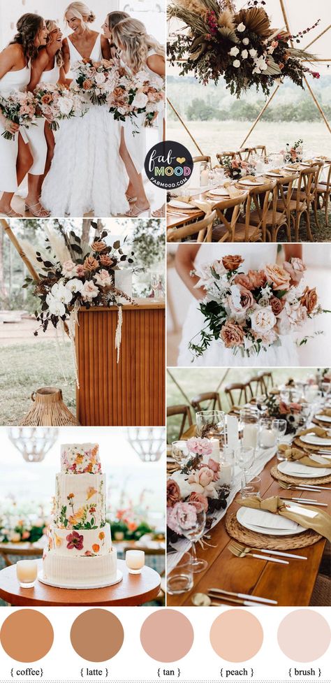 earthy wedding, neutral wedding, white and terracotta wedding , autumn wedding color scheme, boho wedding, bohemian wedding ideas Wedding Theme Brown And White, Wedding Theme Rustic Color Palettes, Earthy Neutral Wedding, Italian Wedding Color Schemes, Wedding Colors November, Desert Wedding Colors, Summer Wedding Colors Schemes, Autumn Wedding Colours, Neutral Wedding Color Schemes