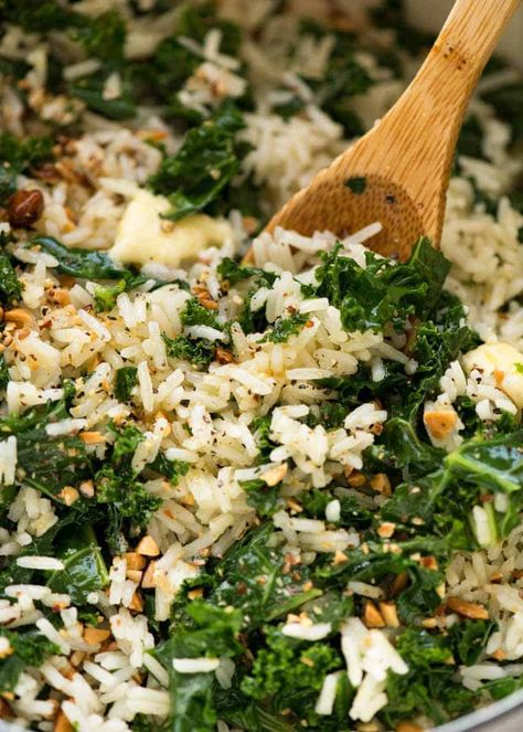 Garlic Butter Rice, Kale Recipe, Salad Kale, Recipetin Eats, Kale Recipes, Butter Rice, Rice Dishes, Garlic Butter, Rice Recipes