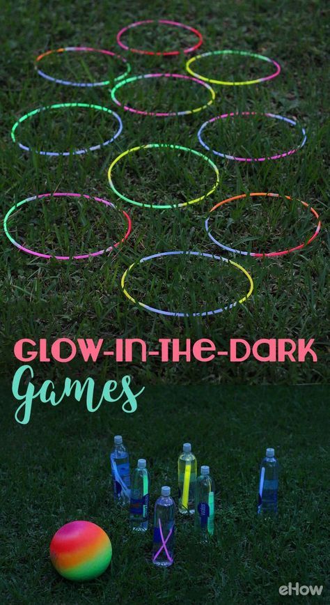 Glow In The Dark Games, Yard Games For Kids, Games Outdoor, Outside Games, Diy Glow, Games Family, Halloween Treats For Kids, Games Diy, Outdoor Games For Kids