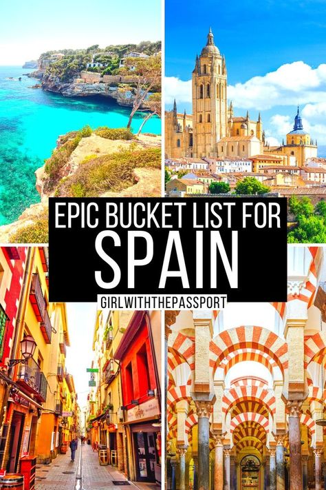 The Ultimate Spain Bucket List + Secret Expert Tips Best Spain Destinations, Where To Visit In Spain, Most Beautiful Places In Spain, Best Of Spain, Best Spain Itinerary, Spain And Italy Itinerary, Spain Things To Do, Spain Itinerary One Week, Best Places In Spain