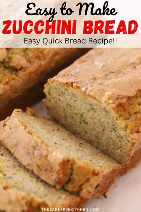 Zucchini Bread Without Oil, Easy Zuchinni Bread, Zuccinni Recipe, Homemade Zucchini Bread, Zucchini Bread Muffins, Easy Zucchini Bread Recipes, Rich Banana Bread, Moist Zucchini Bread, Easy Quick Bread