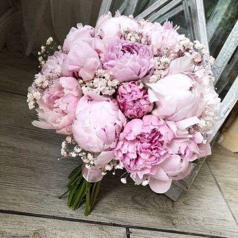 Peonies Flower Arrangement Wedding, Wedding Bouquets Bride Peony, Wedding With Peonies, Peony And Gypsophila Bouquet, Peony Roses Wedding Bouquet, Peonies Bride Bouquet, Pink Peony Wedding Decor, Peony And Rose Wedding Bouquet, Peonies And Hydrangeas Bouquet