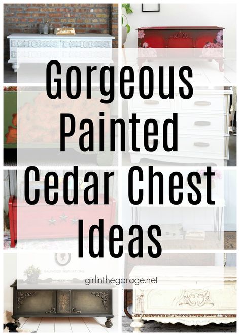 Cedar Trunk Ideas, Diy Old Chest Of Drawers, Painted Chests Ideas, Chest Ideas Bedroom, Repurpose Hope Chest Ideas, Ceder Chest Makeover Diy, Painted Blanket Chest Ideas, Upcycle Cedar Chest Ideas, Farmhouse Cedar Chest