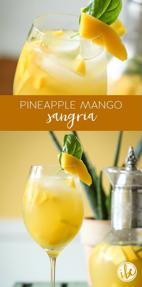 Pineapple Sangria Recipes, Mango Sangria, Mango Wine, Pineapple Sangria, Summer Sangria Recipes, Mango Cocktail, Sangria Cocktail, Sangria Wine, Recipes By Ingredients