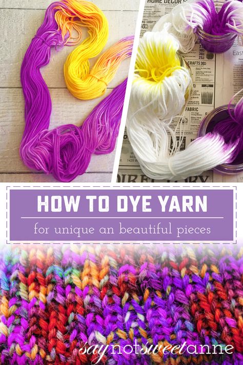 How to Dye Yarn Easily and With Beautiful Results - Saynotsweetanne.com Summer Bulletin Boards For Daycare, Spinning Cotton, Yarn Diy Projects, Diy Coasters Tile, Craft Summer, Summer Bulletin Boards, Bracelets Summer, Dye Yarn, Paper Yarn