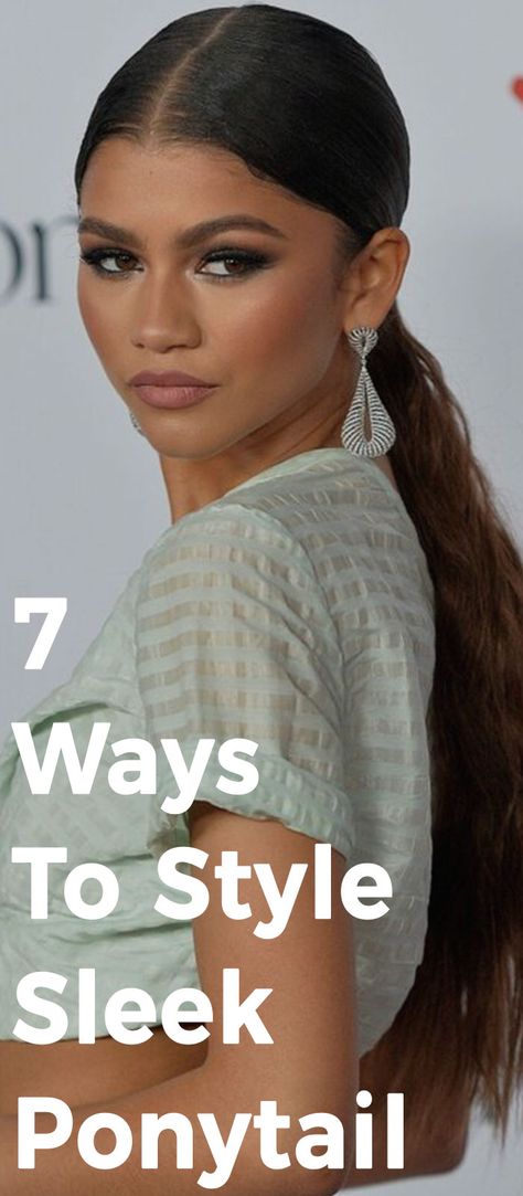 Sleek Ponytail Medium Hair, Formal Hair Slick Back, Sleek Low Ponytail Wedding Hair, Slick Back Long Hairstyles, Sleek Professional Hairstyles, High Fashion Ponytail, Sleek Pulled Back Hairstyles, How To Sleek Ponytail, How To Do A Sleek Ponytail