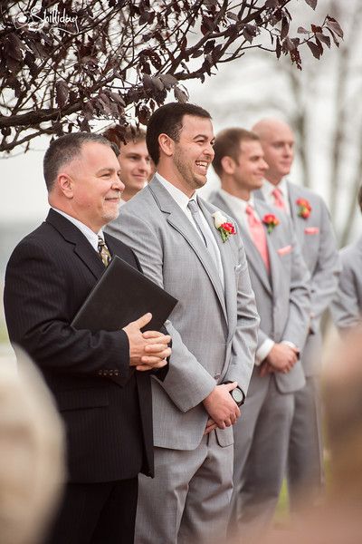 The groom's first look at his Bride walking down the aisle  |  A Wedding at Belmont  |  Courtney + Kevin  |  Shilliday Photography Second Wedding Photography Poses, Wedding Ceremony Photography Ideas, Small Wedding Photos, Grooms Portraits, Ceremony Shots, Bride Walking Down The Aisle, Ceremony Pictures, Wedding Vineyard, Wedding Ceremony Pictures