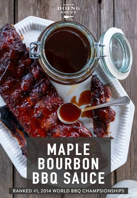 Maple Bourbon Bbq Sauce, Bbq Rib Sauce, Bourbon Bbq Sauce Recipe, Bourbon Bbq Sauce, Bbq Sauce Homemade Easy, Best Bbq Recipes, Homemade Bbq Sauce Recipe, Rib Sauce, Bourbon Recipes