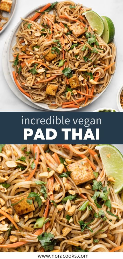 This 30 Minute Vegan Pad Thai recipe is made with rice noodles, fried tofu, veggies, and the most incredible, simple sauce. Easy to make using everyday ingredients! Pad Thai Recipe Vegetarian, Antinflammatory Recipes, Easy Rice Noodle Recipes, Pad Thai Recipe Easy, Easy Vegan Pad Thai, Vegan Pad Thai Recipe, Veggie Pad Thai, Vegetarian Pad Thai, Vegetarian Thai Recipes