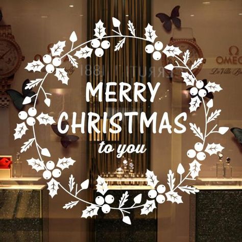 Custom Wall Stickers, Christmas Window Painting, Christmas Wall Stickers, Christmas Window Decorations, Sticker Christmas, Stickers Art, Merry Christmas To You, Christmas Accessories, Xmas Decor