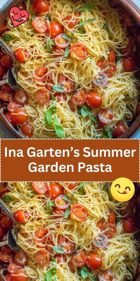 Cold Tomato Pasta Recipes, Summer Lite Dinner Ideas, August Recipes Dinners, Pasta Summer Recipes, Pasta For Potluck, Fresh Tomatoes And Pasta Recipes, Summer Tomato Pasta, Summertime Meals Dinners, August Food Ideas