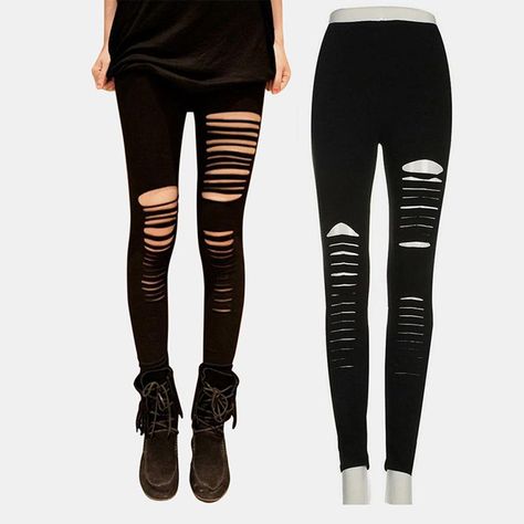 Oc Outfits Ideas, Punk Leggings, 2023 Lookbook, Sarah Sanderson, Ripped Leggings, Oc Outfits, Waist Length, Style Board, Outfits Ideas