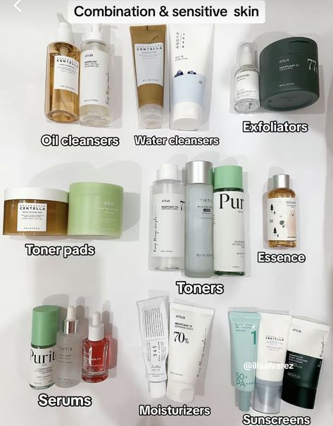 Combination Skin Routine, Skincare For Combination Skin, Korean Skin Care Secrets, Skincare For Oily Skin, Oily Sensitive Skin, Korean Beauty Secrets, Skin Advice, Skin Care Guide, Tanning Products