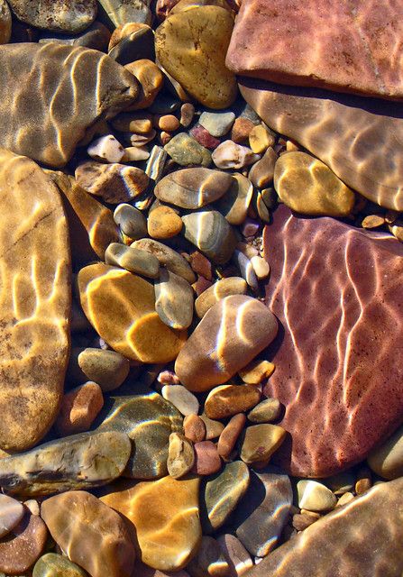 rock water sun | sun patterns on river rock | heatherkh | Flickr Calming Photos, Rock Aesthetic, Rock Photography, Rock Textures, Water Aesthetic, River Rock, Natural Forms, Pics Art, Nature Aesthetic