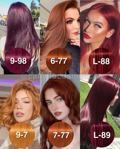 Red Velvet Hair Dye, Igora Royal Red Formulas, Type Of Red Hair Color, Igora Color Chart, Red Hair Swatches, Annabelle Joy Hooper Hair, Igora Reds, Cool Tone Red Hair Pale Skin, Hi Color Loreal Red Dark Hair