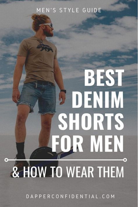 Don’t shy away from men’s denim shorts, or think you can settle for cutoffs. Go full-on for 2021 and beyond with our tips and recommendations in the article. Men’s Denim Shorts, Summer Style For Men, Summer Fashion For Men, Surfing Style, Beach Jeans, Grooming Hacks, Jeans To Shorts, Shorts Preppy, Surfer Boy Style