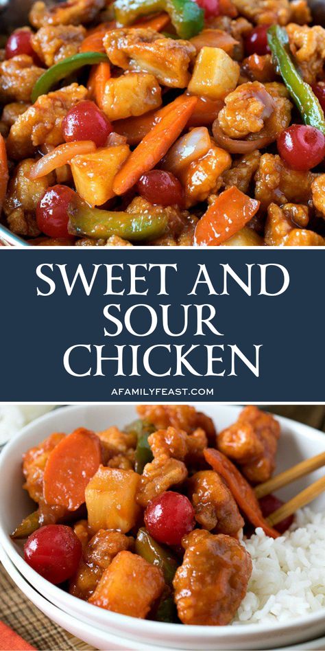 Why order take-out when you can make our delicious Sweet and Sour Chicken at home!? #sweetandsourchicken #30minutemeal Sour Recipes, Pineapple Chicken Recipes, Cocoa Cake, Sweet And Sour Chicken, Chinese Foods, Sweet Sour Chicken, Chinese Take Out, Chinese Cooking Recipes, Sweet N Sour Chicken