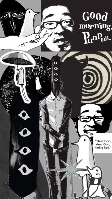 #punpun Chuya X Dazai, Good Night Punpun, 20th Century Boys, Pun Pun, Pum Pum, Goodnight Punpun, Try Your Best, Iphone Wallpaper Themes, Collage Background