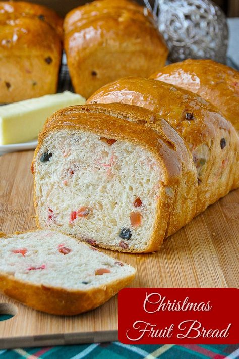 Christmas Fruit Bread, make it as loaves or make it as a wreath. This sweet bread dough braid, formed into a wreath makes the perfect centrepiece for a Christmas Brunch. #christmasbaking #holidaybaking #christmasbrunch #brunch #breadmaking Christmas Fruit Bread, Sweet Bread Dough, Fruit Bread Recipes, Christmas Bread Recipes, Glace Fruit, Wreath Recipe, Bread Wreath, Newfoundland Recipes, Cherry Bread