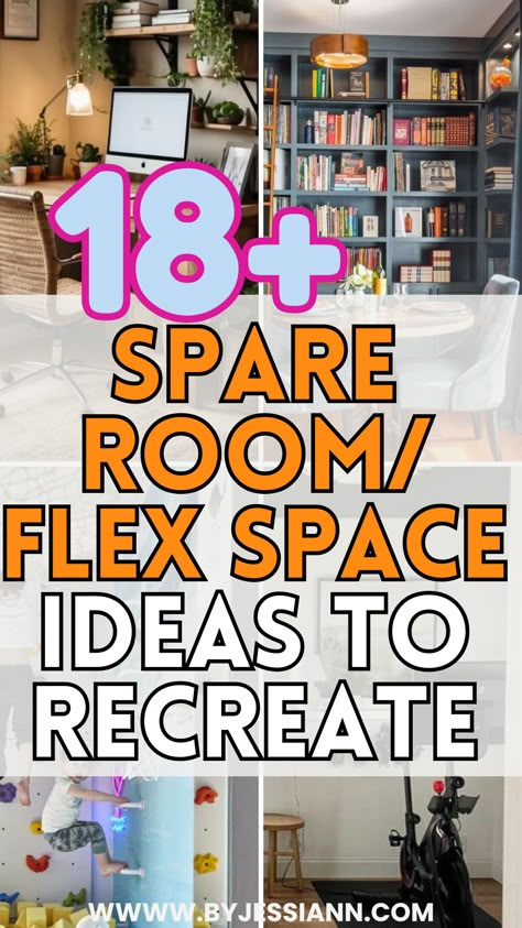 18+ SPARE OR FLEX ROOM IDEAS TO RECREATE Unique Extra Room Ideas, What To Do With Extra Bedroom In House, What To Do With A Small Room, Maker Space At Home, Craft And Exercise Room Ideas, Home Office And Gaming Room, Room Within A Room Ideas, Game And Guest Room Ideas, Flex Room Decorating Ideas