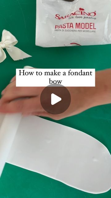 Fondant Bow Tutorial, Fondant Bow, Edible Glue, Luster Dust, Modeling Paste, Fondant Decorations, Cling Film, Bow Tutorial, Cake Videos