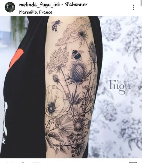 Natur Tattoo Arm, Botanisches Tattoo, Earthy Tattoos, Nature Tattoo Sleeve, Garden Tattoos, Wildflower Tattoo, Muster Tattoos, Floral Tattoo Sleeve, Flower Tattoo Sleeve