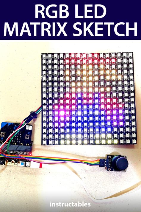 Narongporn made a micro:bit version of MrLangford's RGB LED Etch-A-Sketch. #Instructables #electronics #technology #microbit #LED Micro Bit, Extension Board, Etch A Sketch, Led Matrix, Colored Pictures, Arduino Board, Bright Colored, Led Panel, Design Student