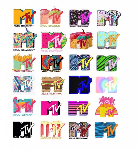 90s Style Logo, Mtv Graphic Design, 90s Iconography, Early 2000s Graphic Design, Mtv Logo 80's, 90s Symbols, 90s Branding, 90s Typography, Logo Design Studio