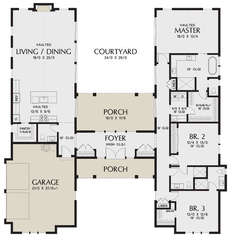 Tinyhouse Tiny Homes, Tiny Loft, Farmhouse Floor Plans, Barn Style House Plans, Courtyard House Plans, Casa Country, Casas The Sims 4, Home Design Floor Plans, Sims House Plans