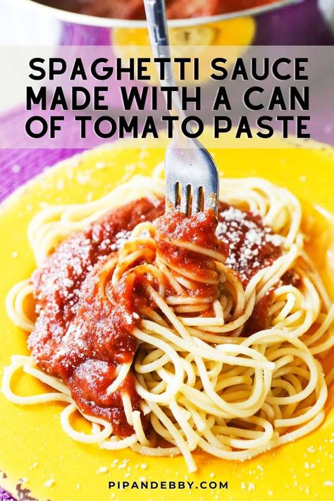 How To Make Spaghetti Sauce From Tomato Paste Spaghetti Sauce Using Tomato Paste, Spaghetti Sauce From Canned Tomato Sauce, Spaghetti Sauce With Tomato Soup, How To Use Tomato Paste, Spaghetti Sauce From Tomato Paste, Recipes Using Tomato Paste, Tomato Paste Pasta Sauce, Sauce From Tomato Paste, Sauce With Tomato Paste