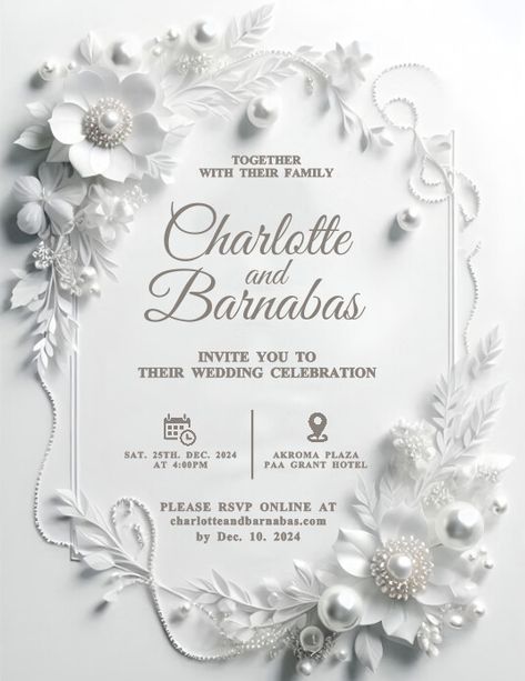 White Maximalist Wedding  Flyer (us Letter) Wedding Invitations Templates Free, Wedding Invitation Letter, Save The Date Wedding Card, Maximalist Wedding, Wedding Flyer, Wedding Invitations Template, Wedding Flyers, Invitation Cards Wedding, Card Wedding Invitation