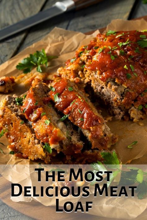 This delicious and easy meat loaf recipe is a family favorite! Ground Beef Recipe | Easy Dinner | Kid Friendly Meal | Easy Recipe | Meat Loaf Recipe Meatloaf Without Breadcrumbs, Homeschool Meals, Homestyle Meatloaf, Beef Recipes Easy Dinners, Paleo Meatloaf, Perfect Meatloaf, Quick Meals To Make, Grandma Recipes, How To Cook Meatloaf