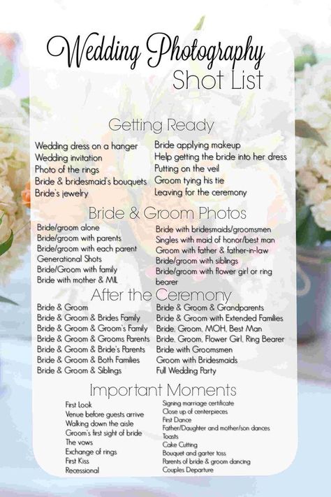 Wedding Photography Shot List, Travis Wedding, Photography Checklist, Wedding Photo List, Planning List, Wedding Photography Checklist, Seed Recipes, Bride Groom Photos, Wedding Planning Timeline