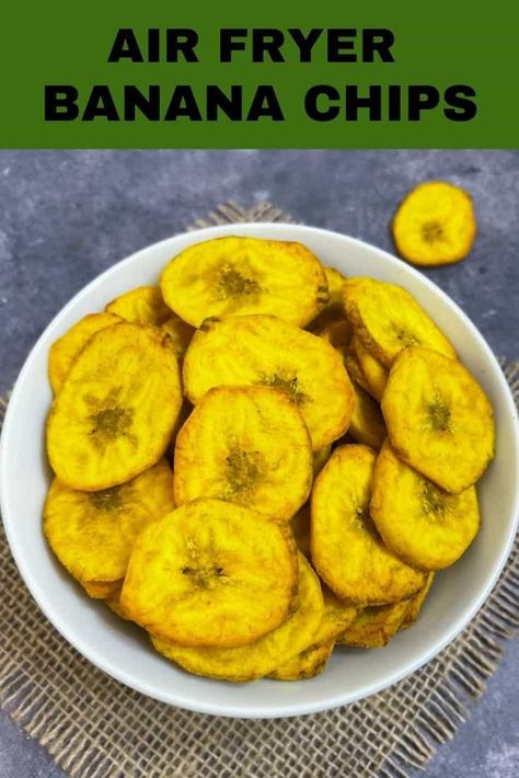 Banana Chips Airfryer, Air Fryer Banana Chips, Dehydrated Banana Chips, Banana Chips Recipe, Air Fryer Banana, Healthy Snack Ideas For Kids, Air Fryer Snacks, Air Fryer Recipes Dessert, Snack Ideas For Kids