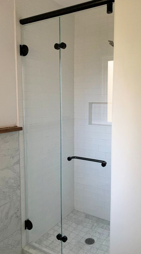 Wilson Glass Folding Shower Doors Bifold Glass Shower Door, Small Shower Bathroom, Steam Room Shower, Lake House Renovation, Glass Door Bathroom, Shower Glass Door, Shower Door Installation, Bifold Shower Door, Custom Shower Doors