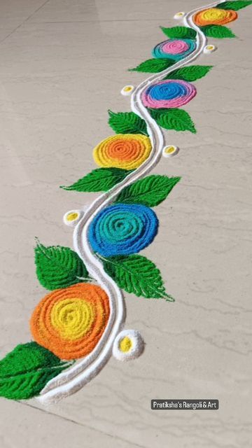 Ganpati Bappa Rangoli Designs Latest, Rangoli Designs Tutorial, Latest Rangoli Designs Creative 2024, Rangoli Corner Design, Beautiful Rangoli Designs Indian Simple, Corner Rangoli Designs Diwali, Rangoli Designs Corner, Corner Rangoli Designs Easy, Latest Rangoli Designs Creative