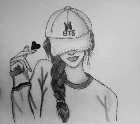 Girl Wearing Cap, Backwards Baseball Cap, Sketch Of A Girl, Ti Shirt, Easy People Drawings, Relationship Drawings, Backwards Hat, Cap Drawing, Girl Drawing Easy