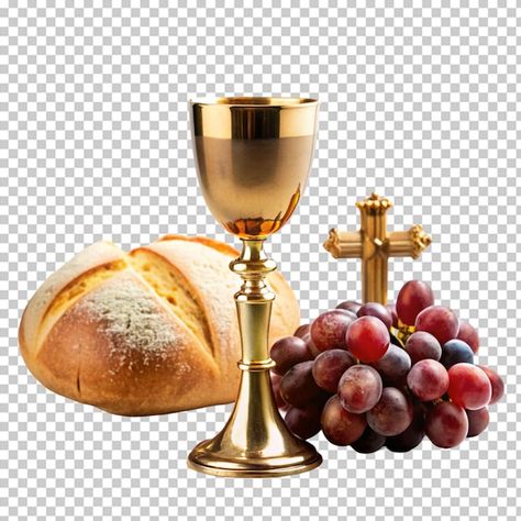 Communion Bread And Wine, Grape Bread, Communion Bread, Bread And Wine, Communion Cups, Grapes, Graphic Resources, Transparent Background, Bread