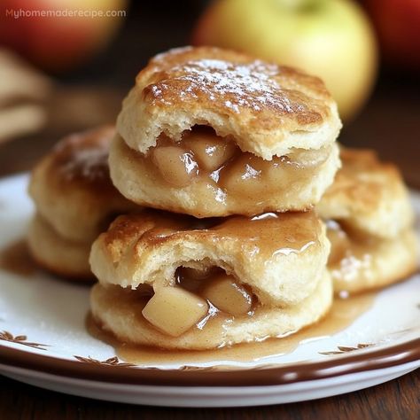 Easy Apple Pie Biscuits – A Sweet and Simple Treat - My Home Made Recipe Apple Biscuit Dessert, Apple Pie Filling Desserts, Decadent Pies, Apple Blondies Recipe, Apple Pie Biscuits, Grand Biscuit Recipes, Apple Biscuits, Apple Bread Pudding, Grands Biscuits